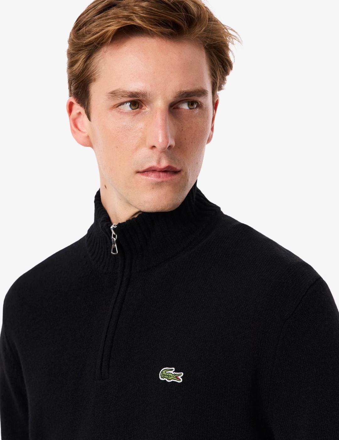 LACOSTE JERSEY LANA NEGRO 1/4 ZIP