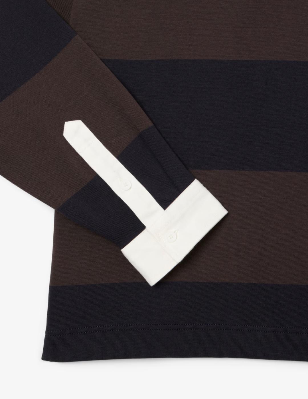 LACOSTE POLO M/L MARRON RAYAS