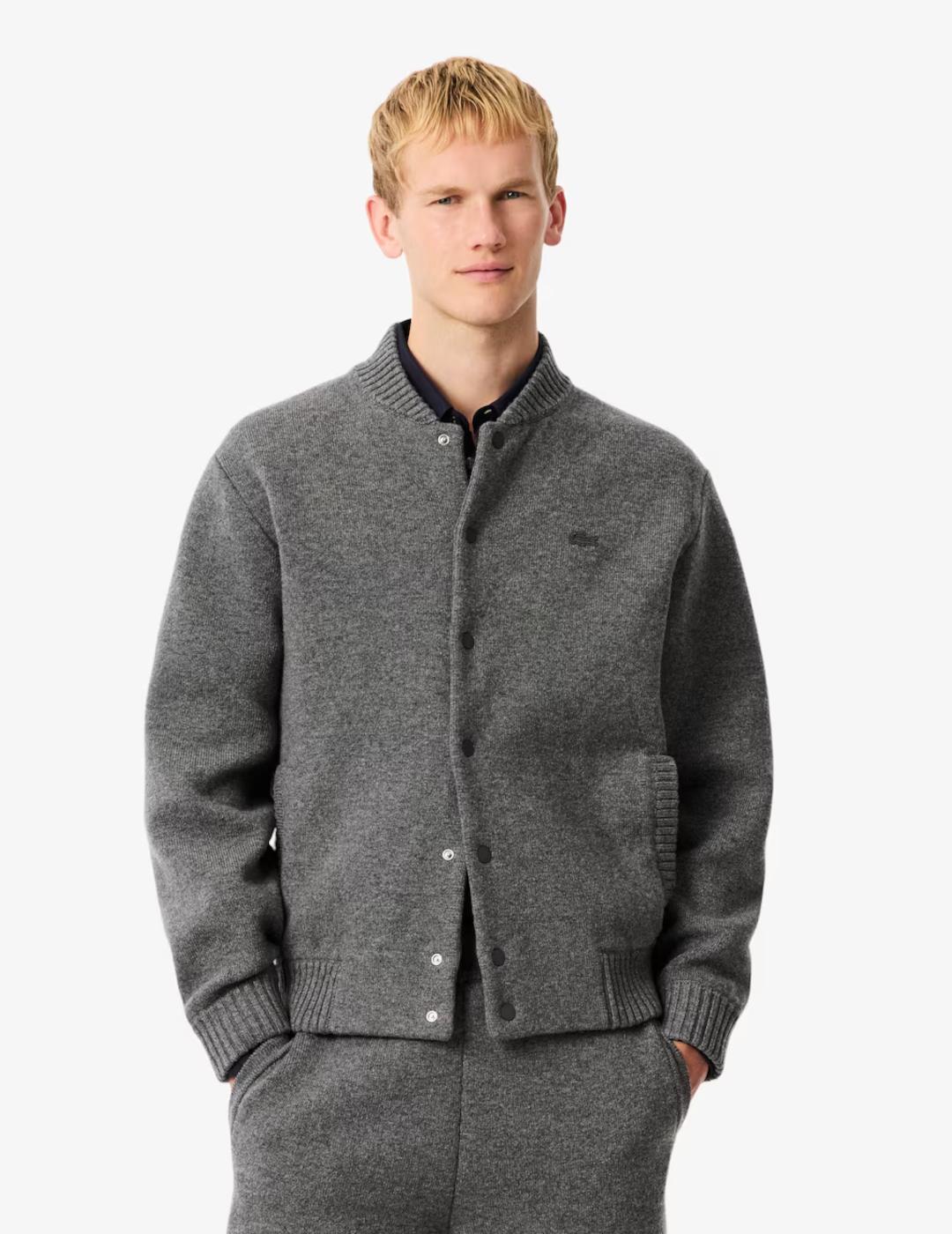 LACOSTE JERSEY GRIS BOTONES PUNTO