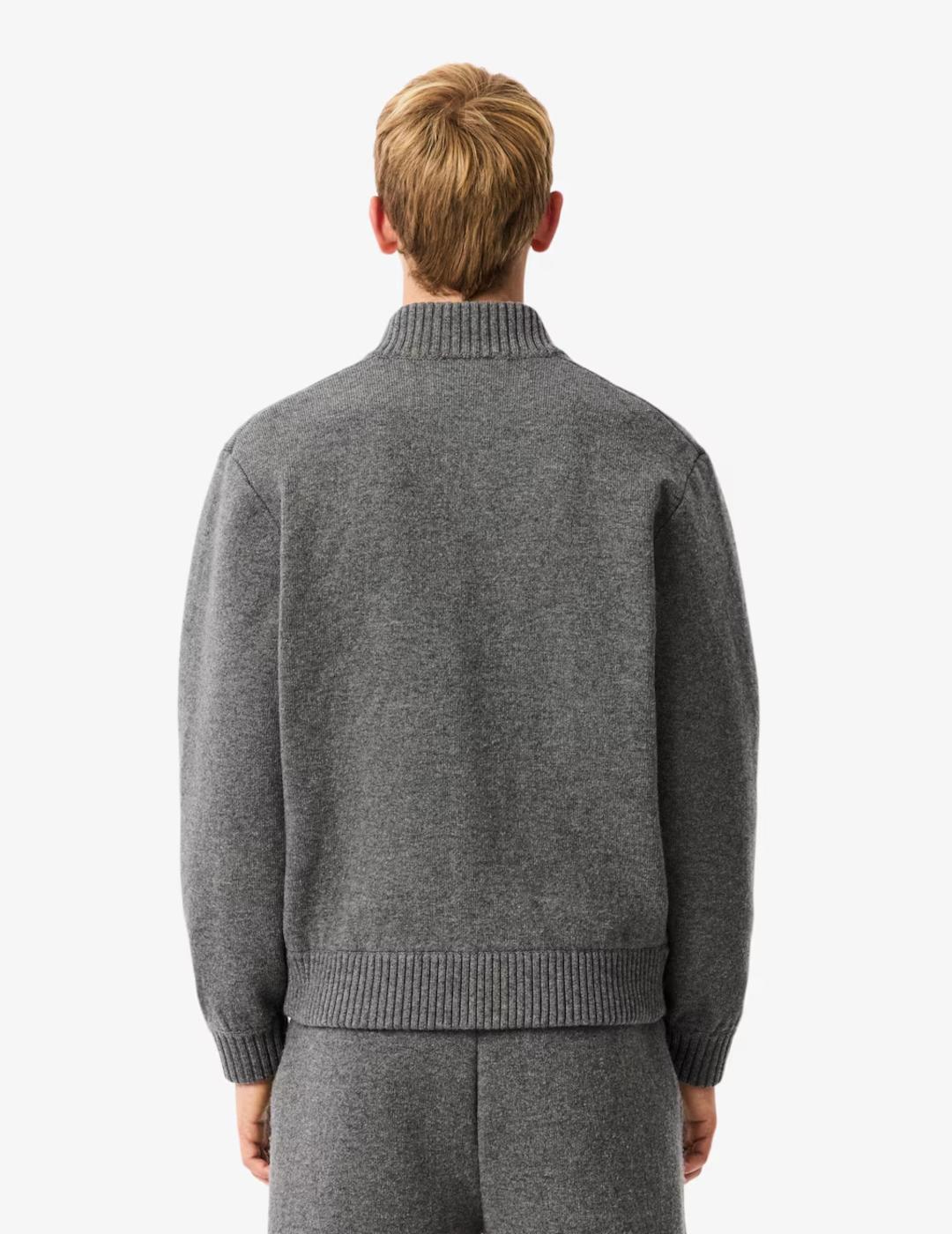 LACOSTE JERSEY GRIS BOTONES PUNTO