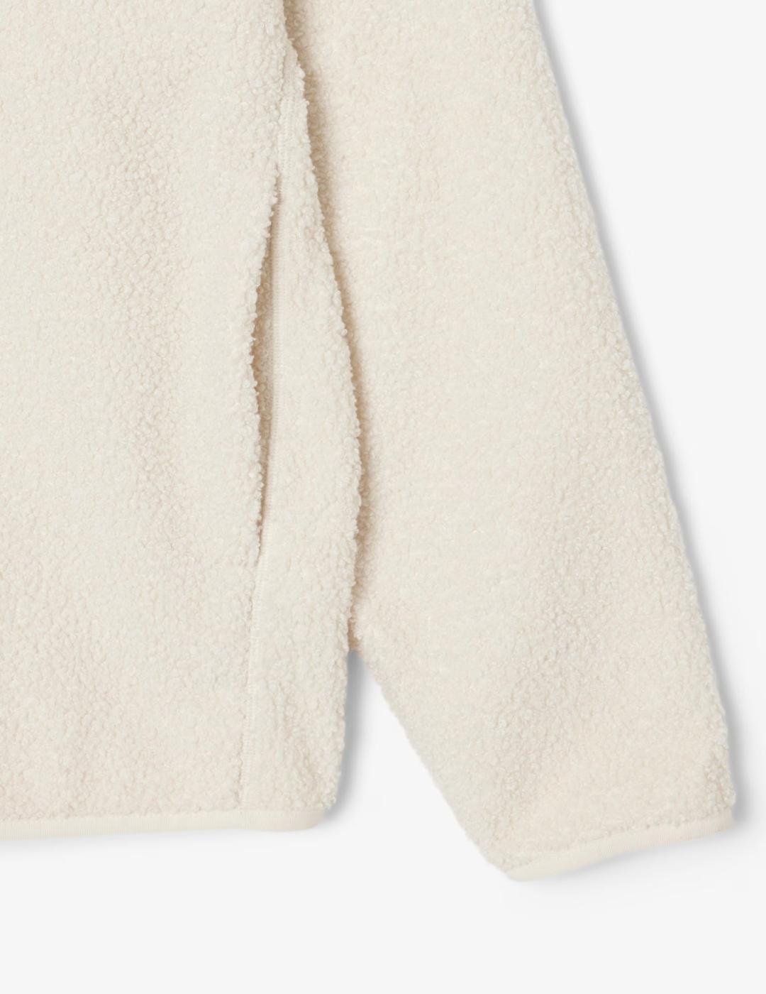 LACOSTE JERSEY ZIP BEIGE BORREGUILLO