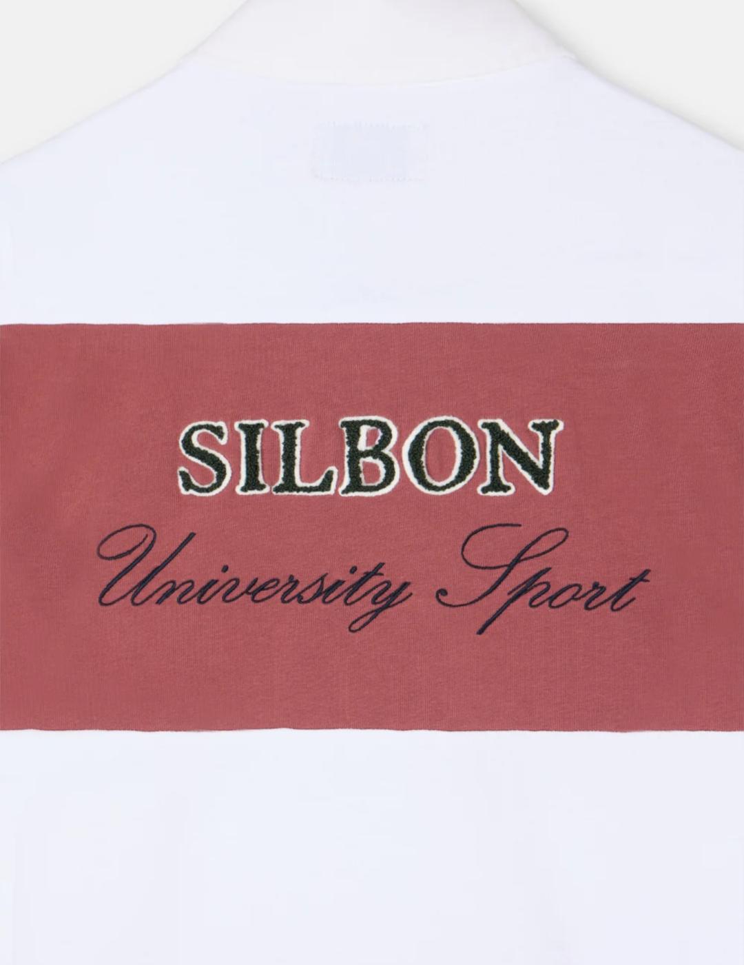 SILBON POLO M/L BURDEOS RAYAS RUGBY