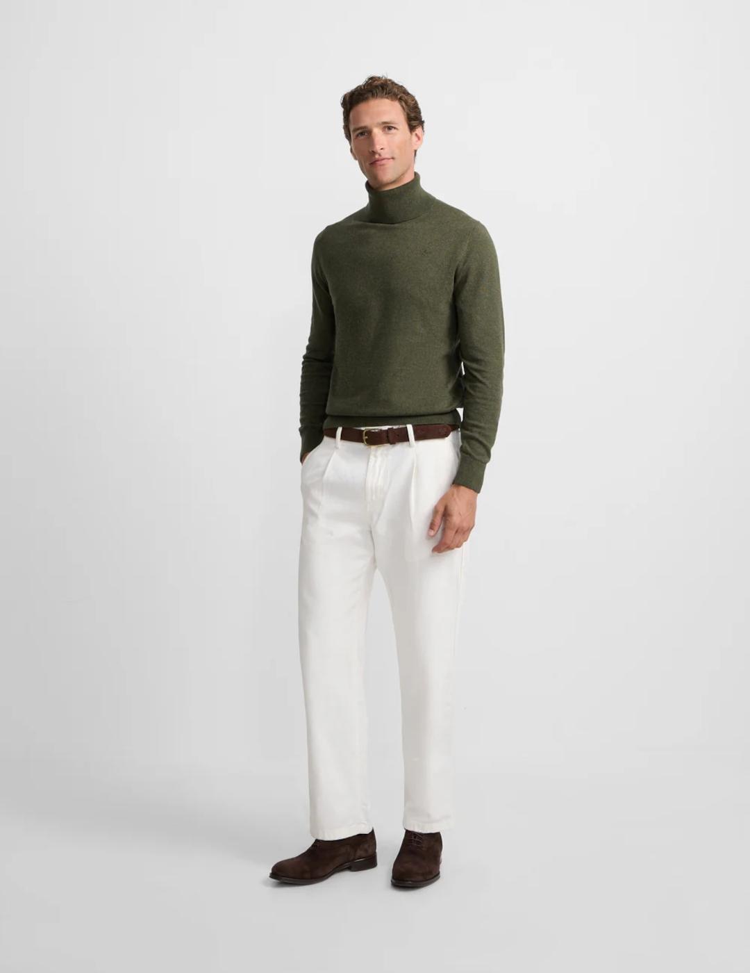 SILBON JERSEY VERDE CUELLO VUELTO