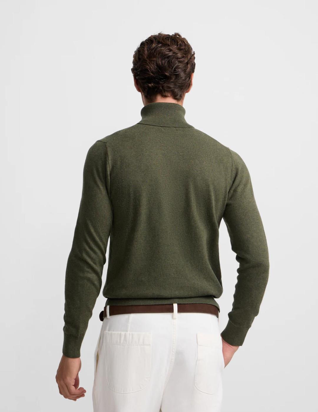 SILBON JERSEY VERDE CUELLO VUELTO