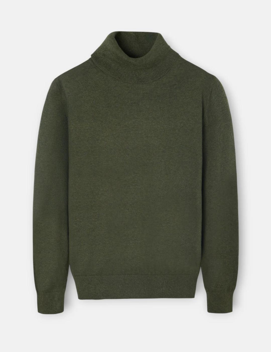 SILBON JERSEY VERDE CUELLO VUELTO