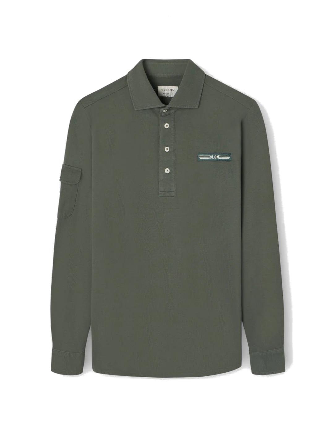 SILBON POLO M/L VERDE MILITARY