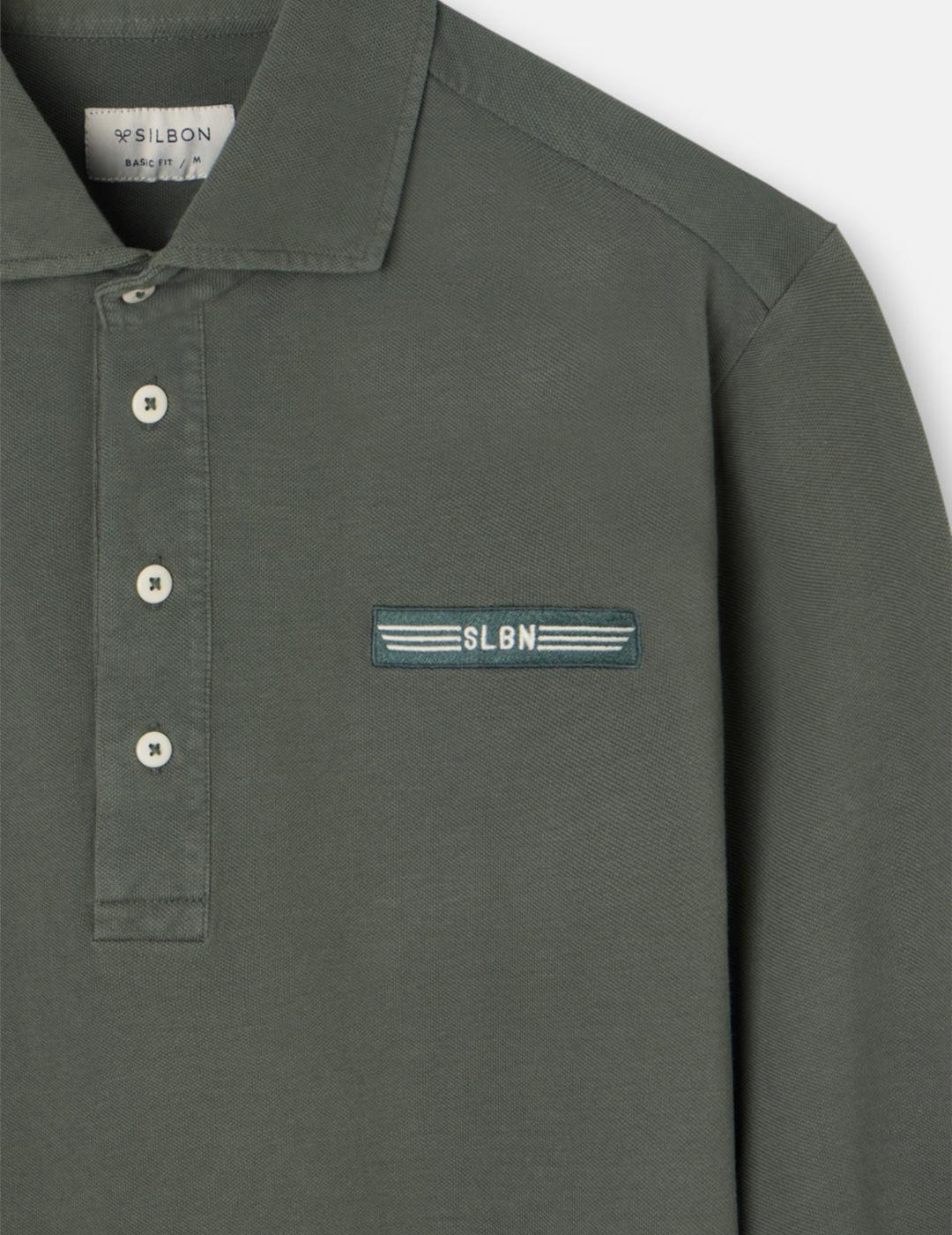 SILBON POLO M/L VERDE MILITARY