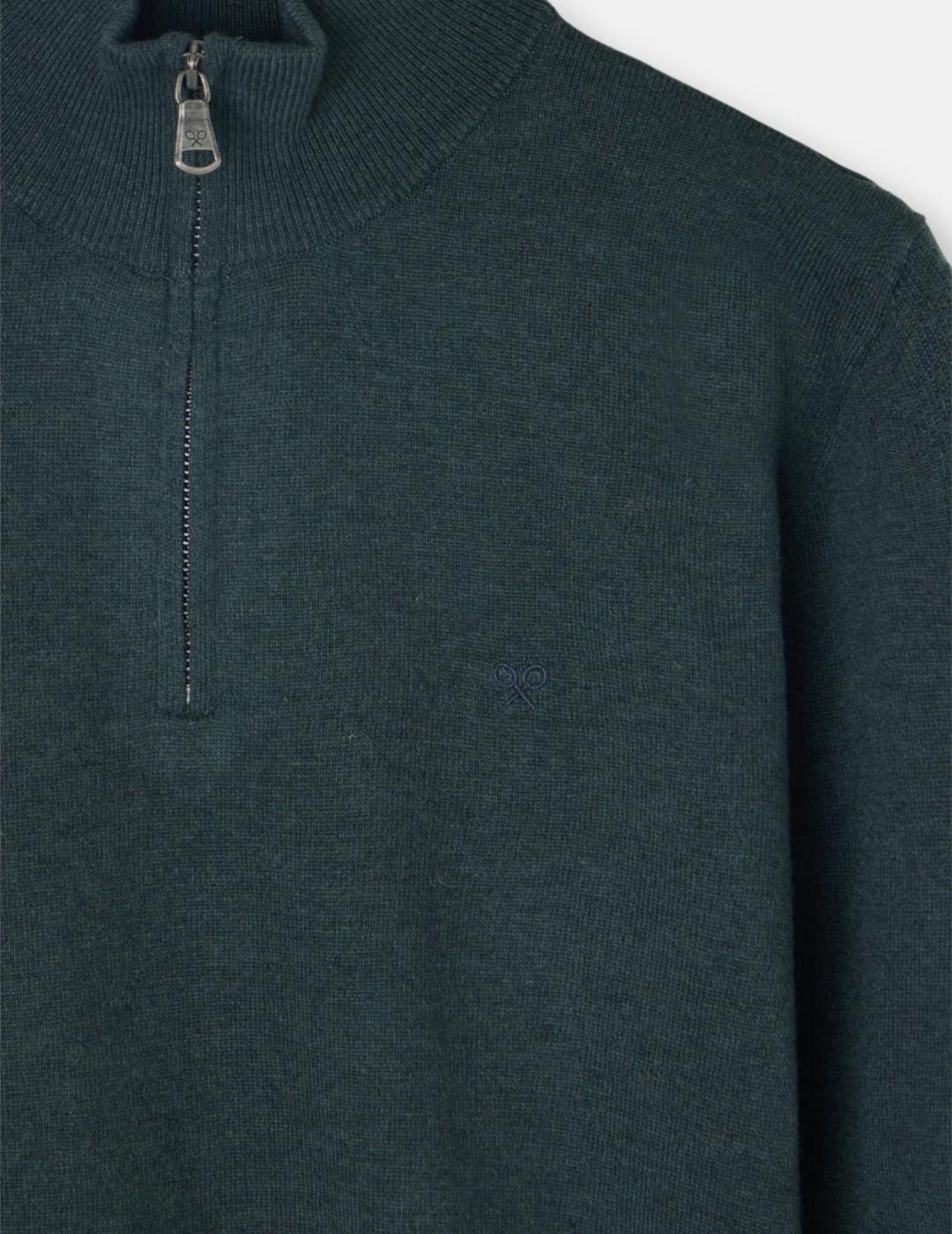 SILBON JERSEY VERDE MEDIA CREMALLERA