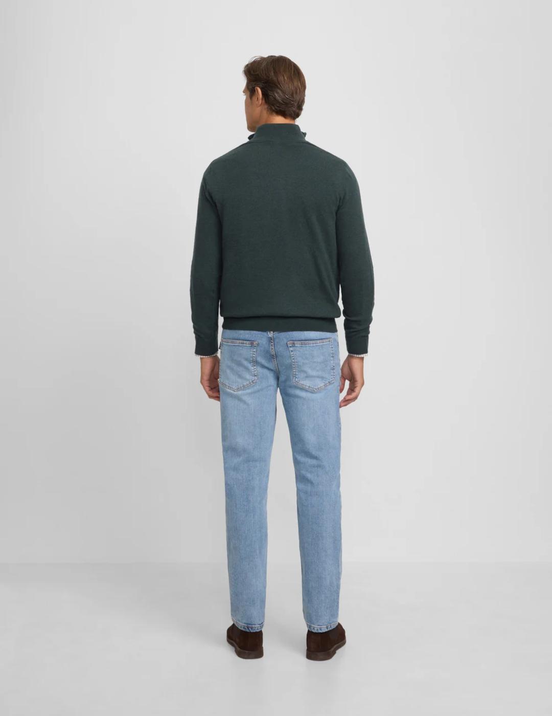 SILBON JERSEY VERDE MEDIA CREMALLERA