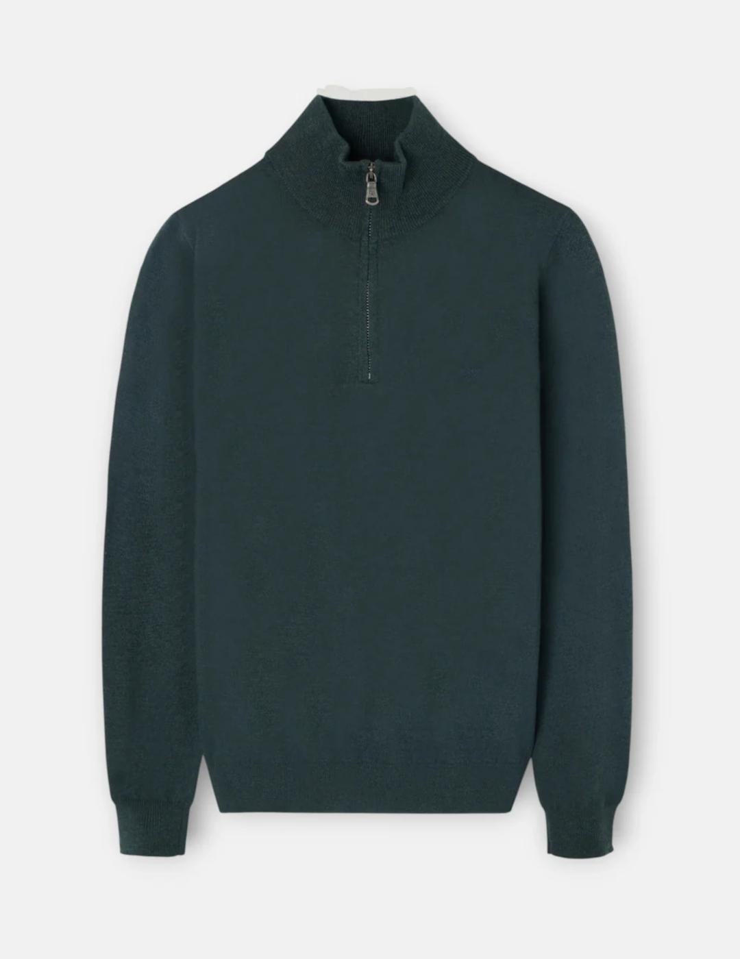 SILBON JERSEY VERDE MEDIA CREMALLERA