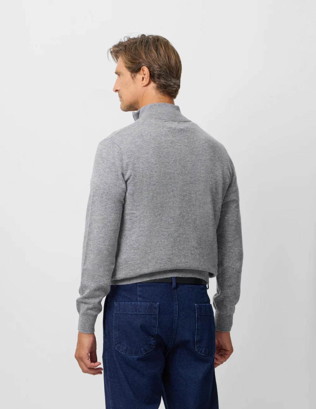 SILBON JERSEY GRIS MEDIA CREMALLERA