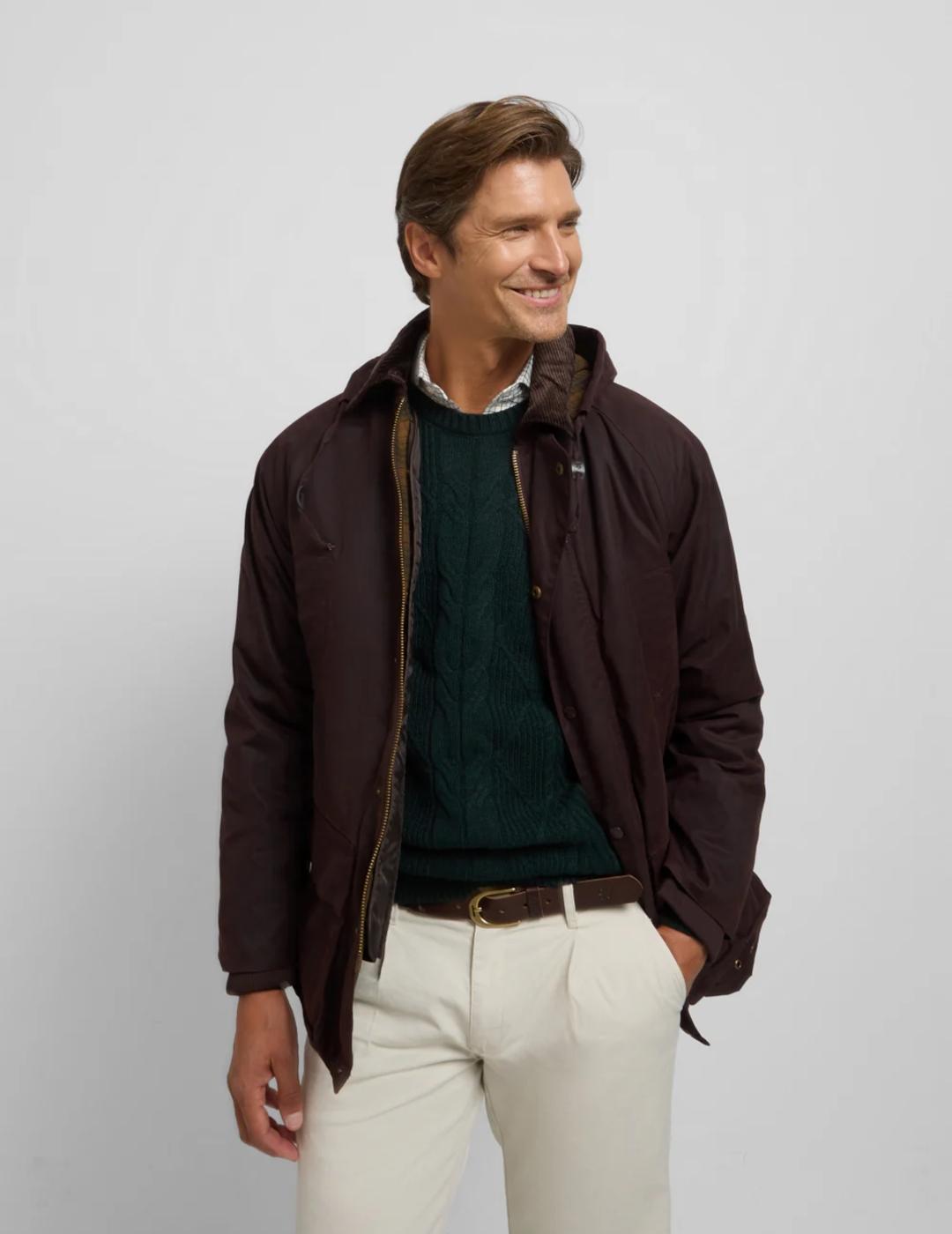 SILBON CAZADORA MARRON ENCERADA