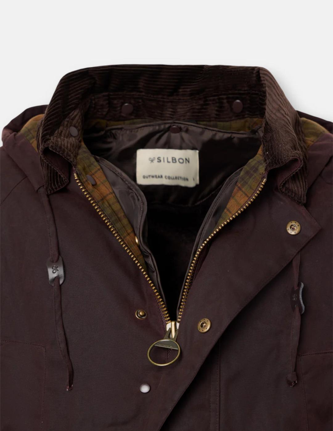 SILBON CAZADORA MARRON ENCERADA