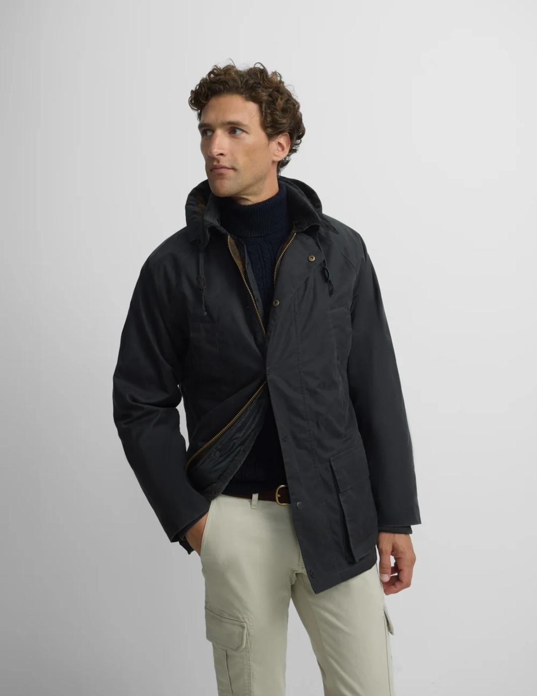 SILBON CAZADORA GRIS OSCURO ENCERADA