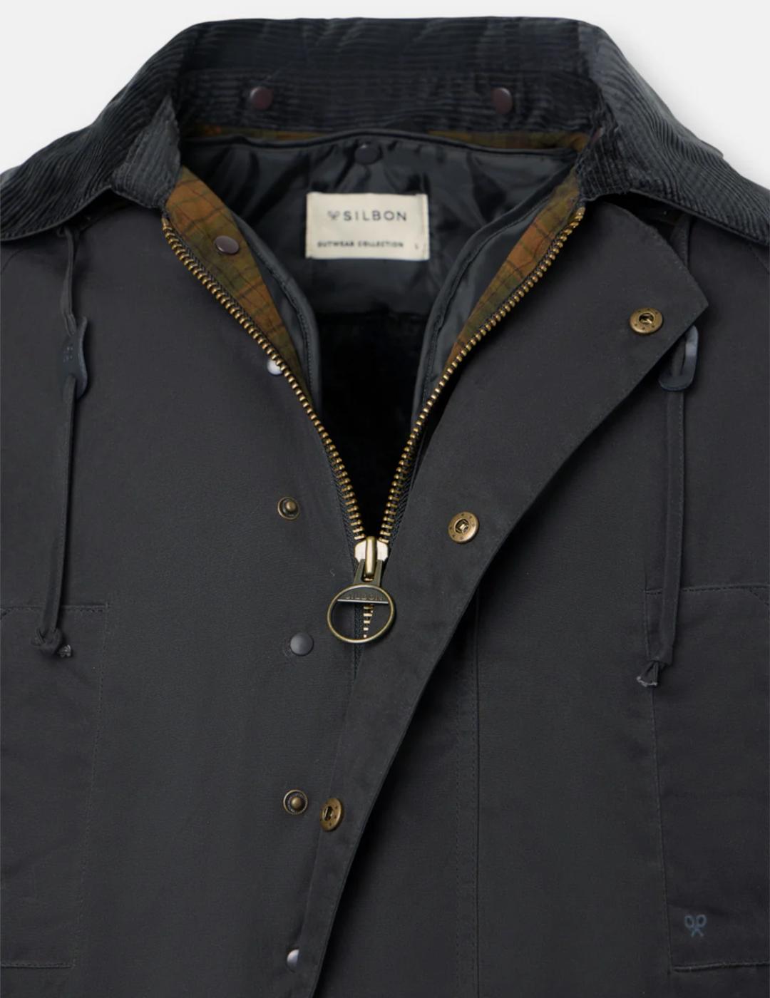 SILBON CAZADORA GRIS OSCURO ENCERADA