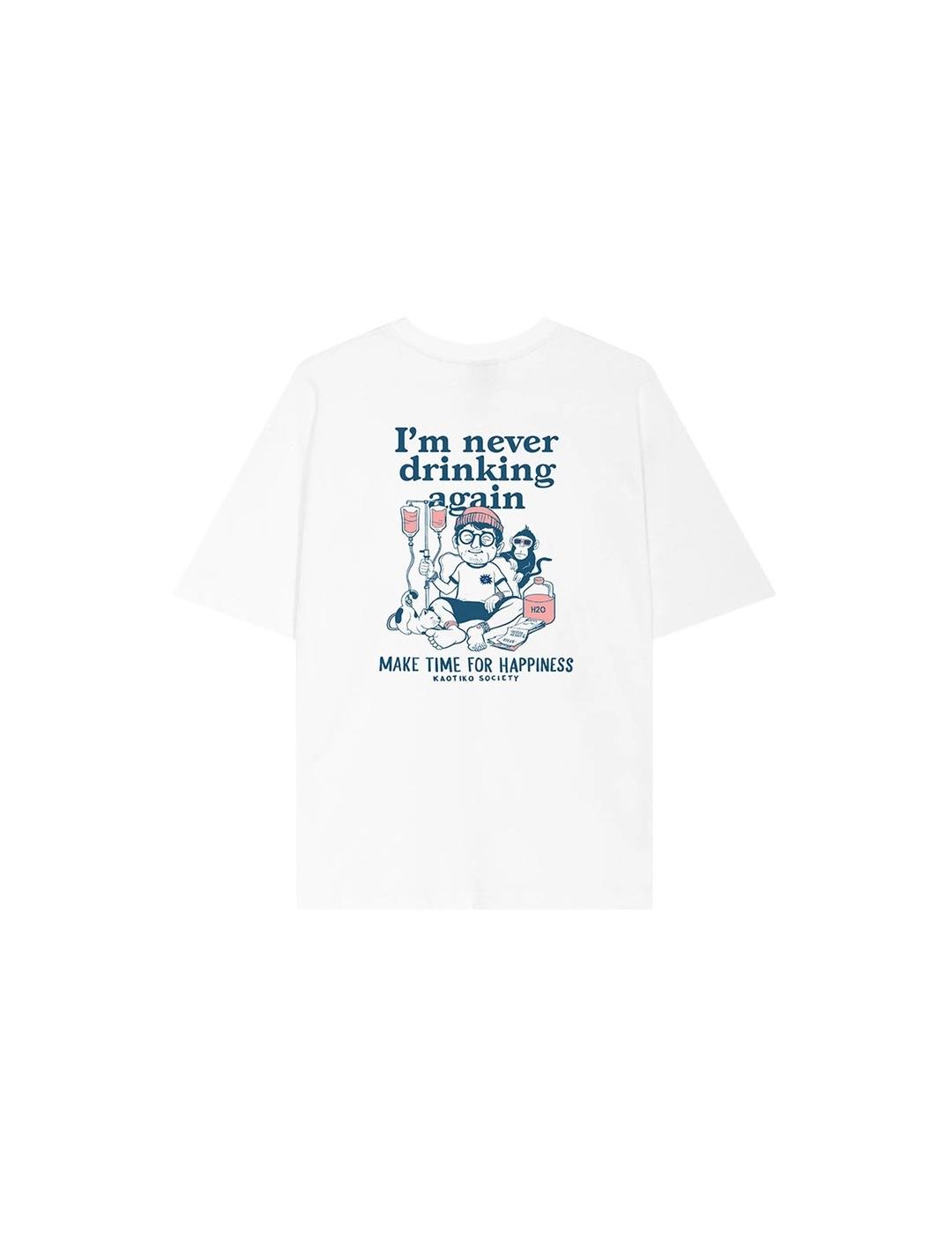 KAOTIKO CAMISETA BLANCA NEVER DRINKING ORGANIC