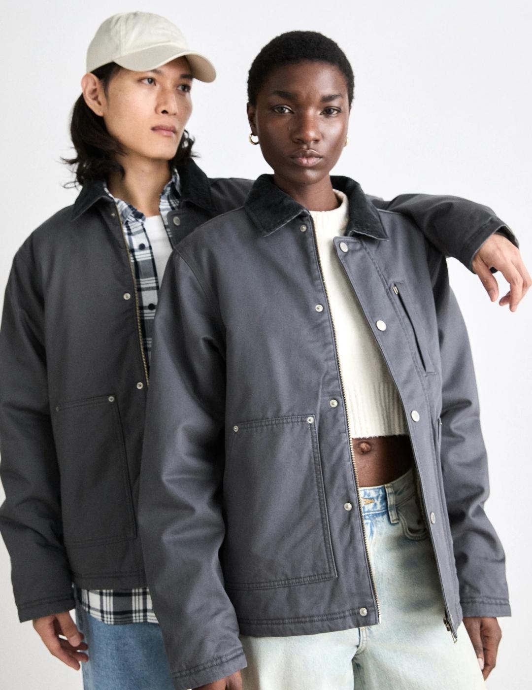 TOMMY CAZADORA TWILL CHORE WASHED BLACK