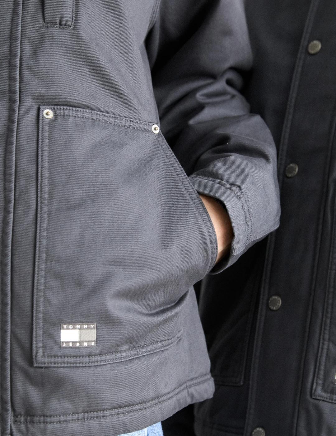 TOMMY CAZADORA TWILL CHORE WASHED BLACK