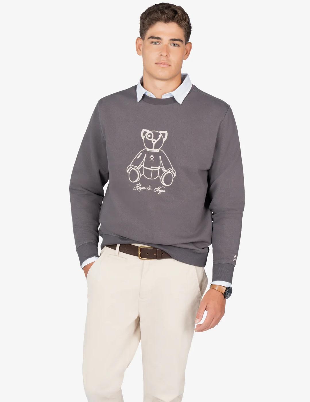 HARPER SUDADERA ANTRACITA FLUFFY BEAR