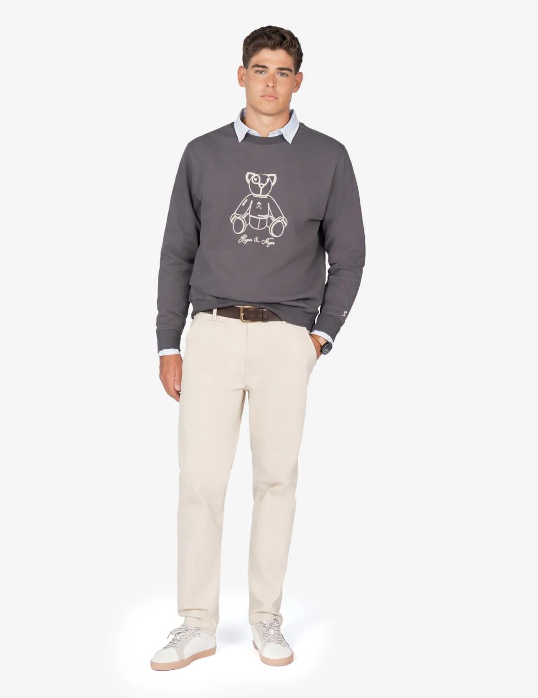 HARPER SUDADERA ANTRACITA FLUFFY BEAR