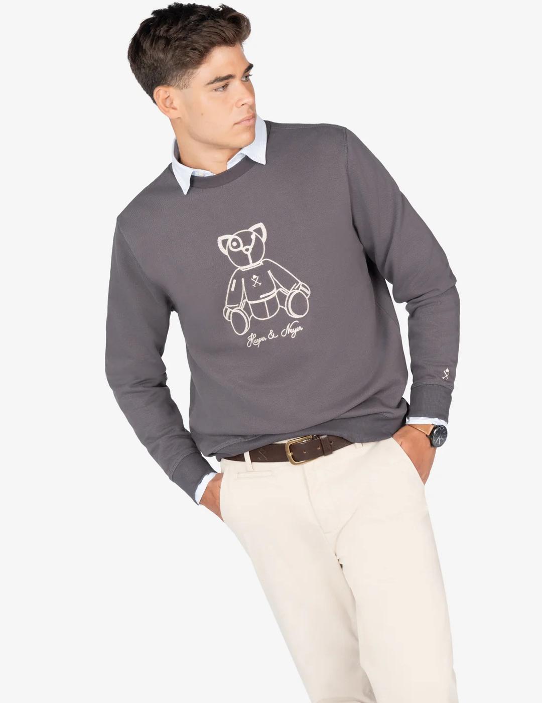 HARPER SUDADERA ANTRACITA FLUFFY BEAR