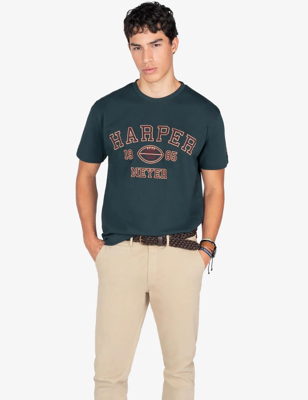 HARPER CAMISETA VERDE BOTELLA RUGBY