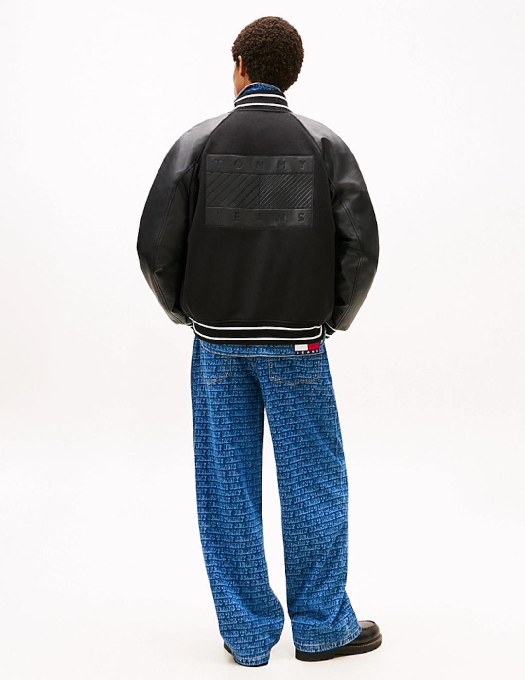 TOMMY CAZADORA NEGRA FLAG VARSITY