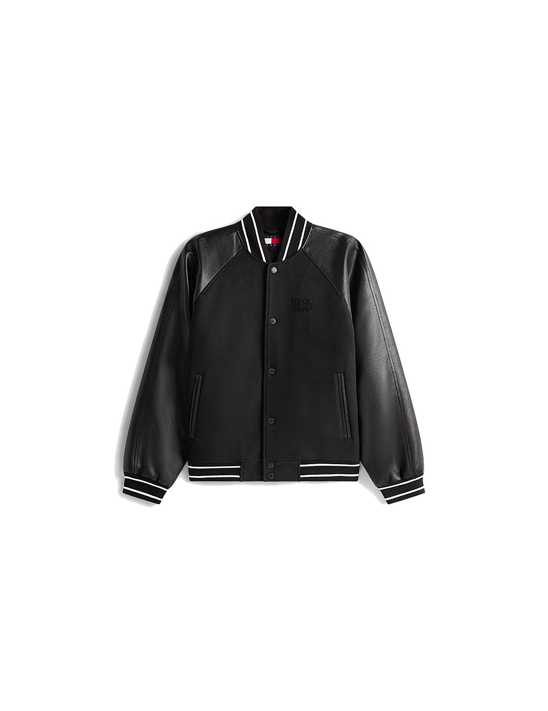 TOMMY CAZADORA NEGRA FLAG VARSITY