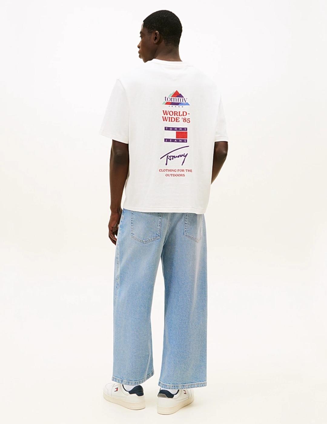TOMMY CAMISETA BLANCA 90S PEAKS BACKPRINT