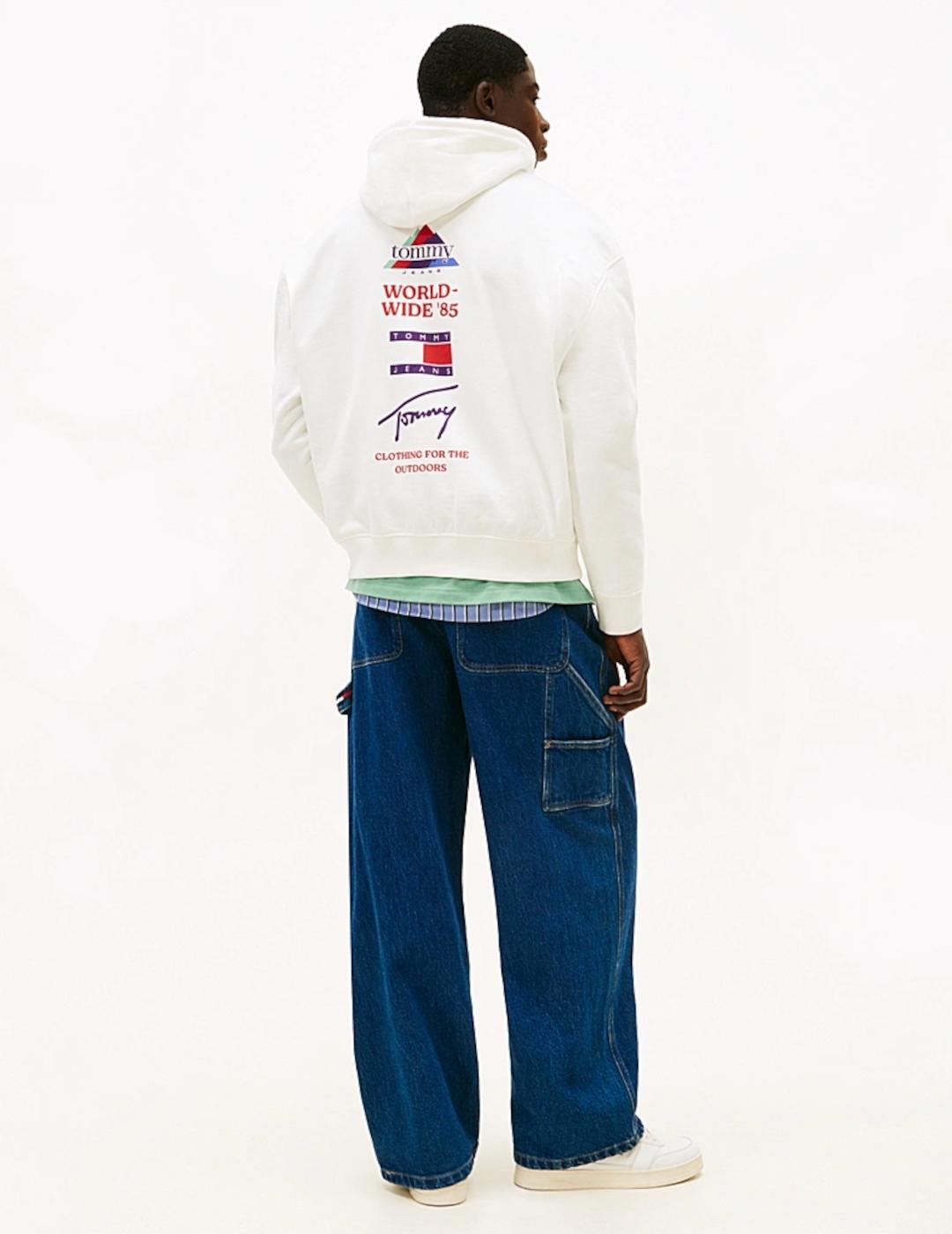 TOMMY HOODIE BLANCA 90S DNA PLAY