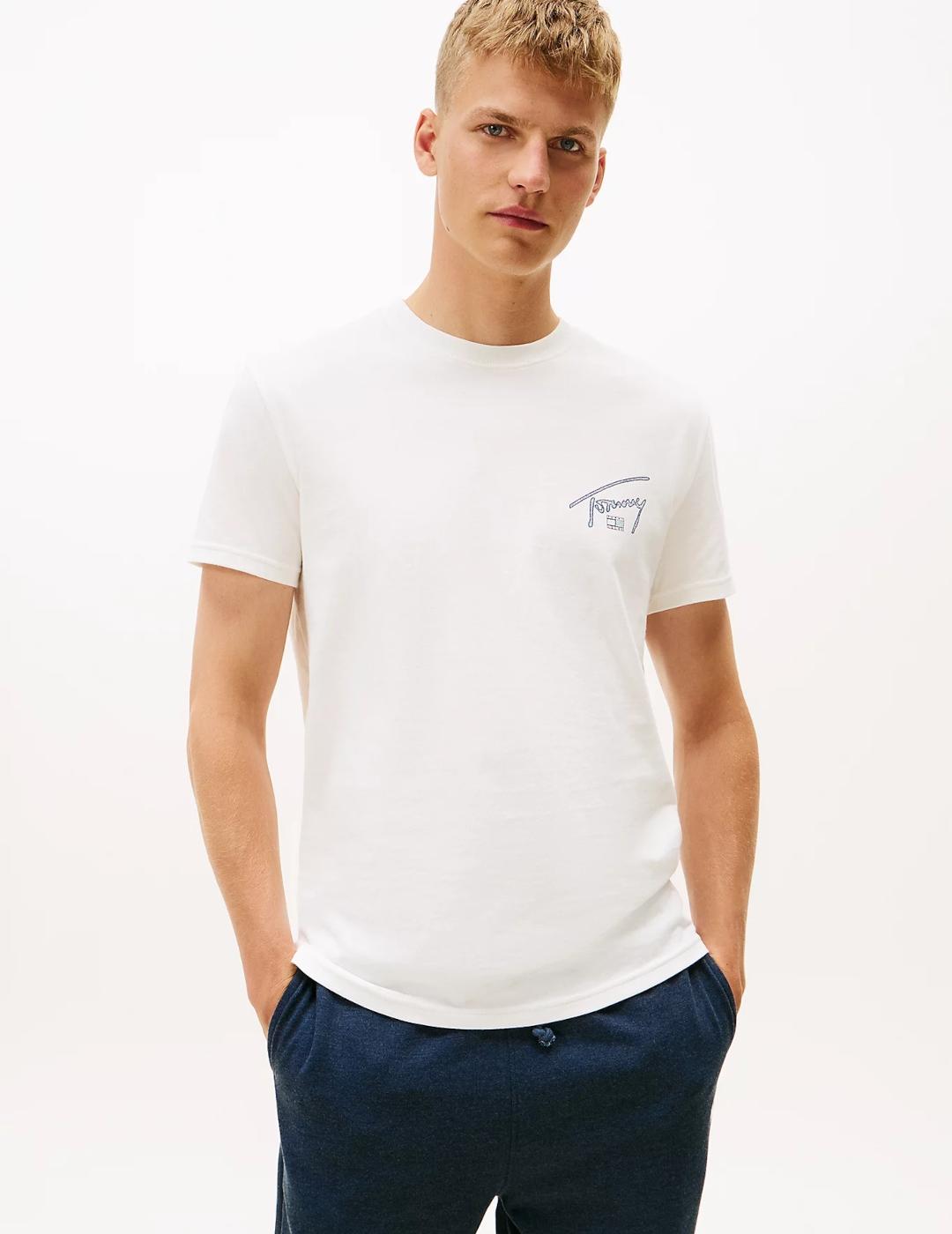 TOMMY CAMISETA BLANCA REG SIGN BACKPRINT