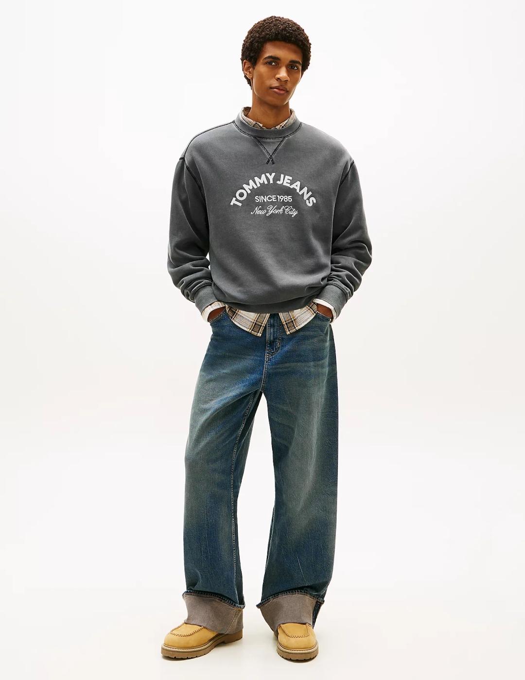 TOMMY SUDADERA GRIS REG GMD APPLIQUE